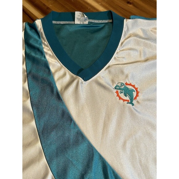 Don Alleson XXL Vintage 80s Miami Dolphins Nylon Polyester Short Sleeve USA Made - Picture 2 of 10